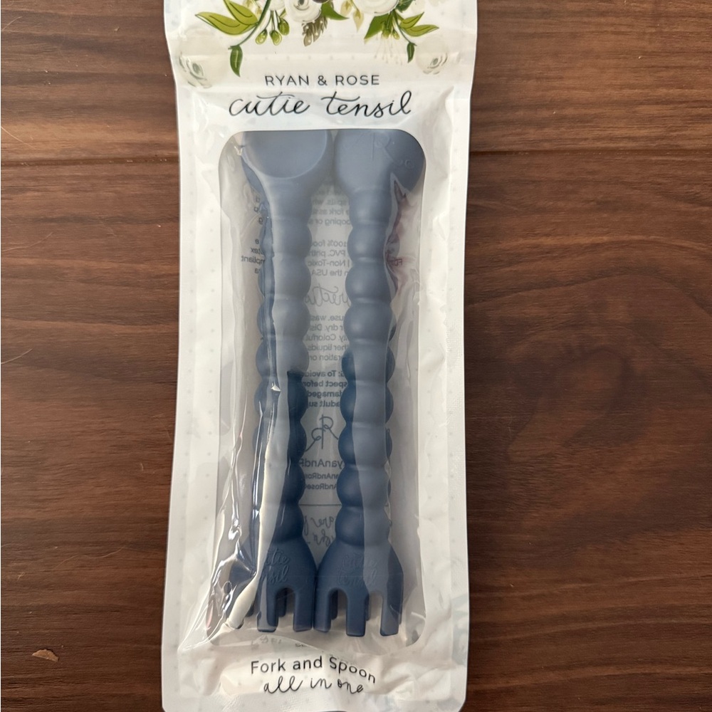 Ryan & Rose Cutie Tensil Fork and Spoon Set - Blue